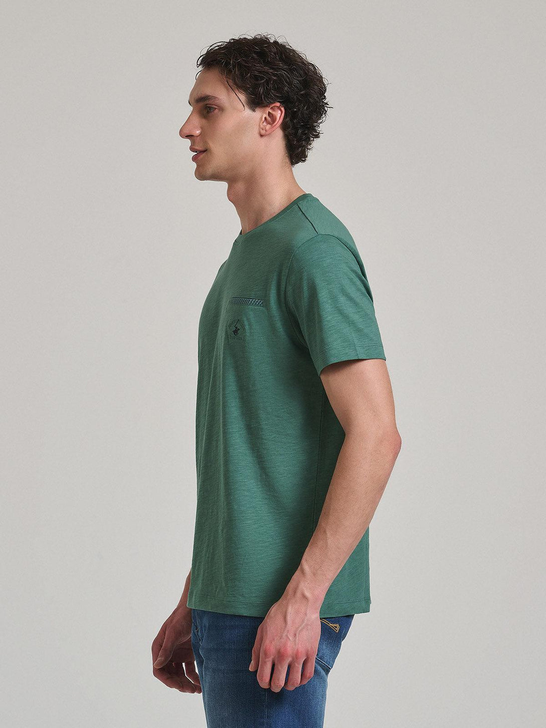 Beverly Hills Polo Club UK-FALSE POCKET T-SHIRT WOODLAND GREEN