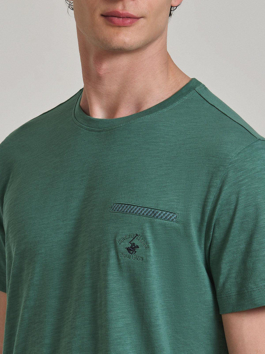 Beverly Hills Polo Club UK-FALSE POCKET T-SHIRT WOODLAND GREEN