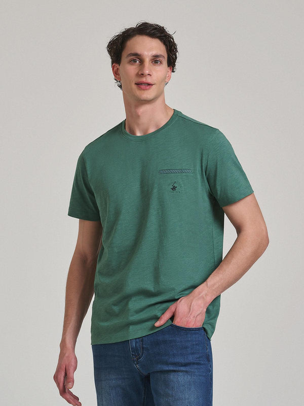 Beverly Hills Polo Club UK-FALSE POCKET T-SHIRT WOODLAND GREEN