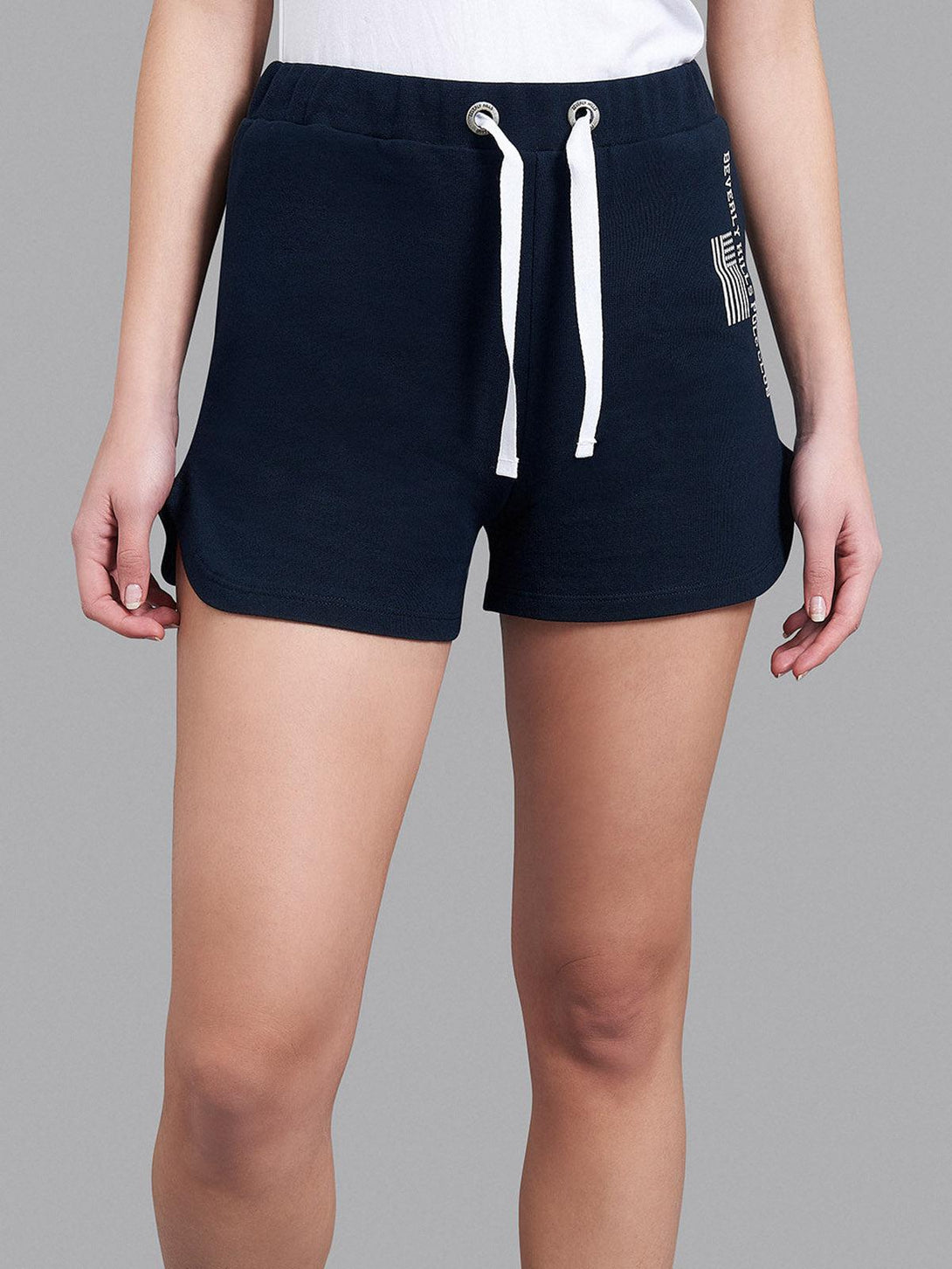 Beverly Hills Polo Club UK-FLAG LOGO FLEECE SHORTS NAVY