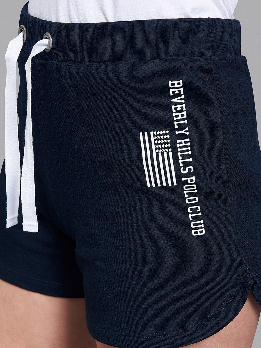 Beverly Hills Polo Club UK-FLAG LOGO FLEECE SHORTS NAVY