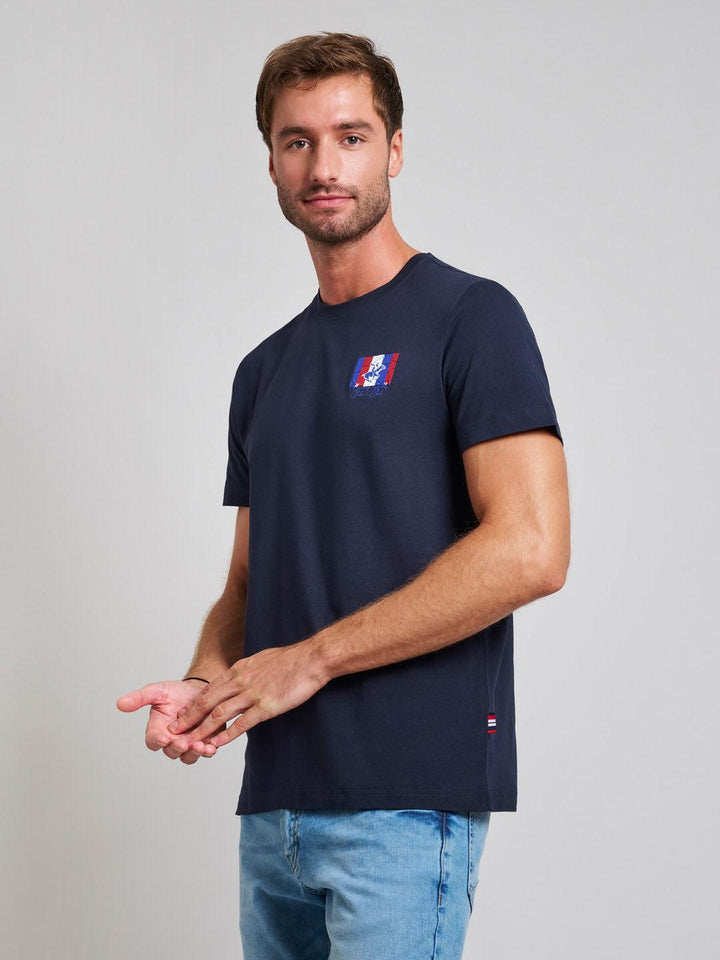Beverly Hills Polo Club UK-FLAG LOGO MODERN SLIM FIT T-SHIRT DARK NAVY