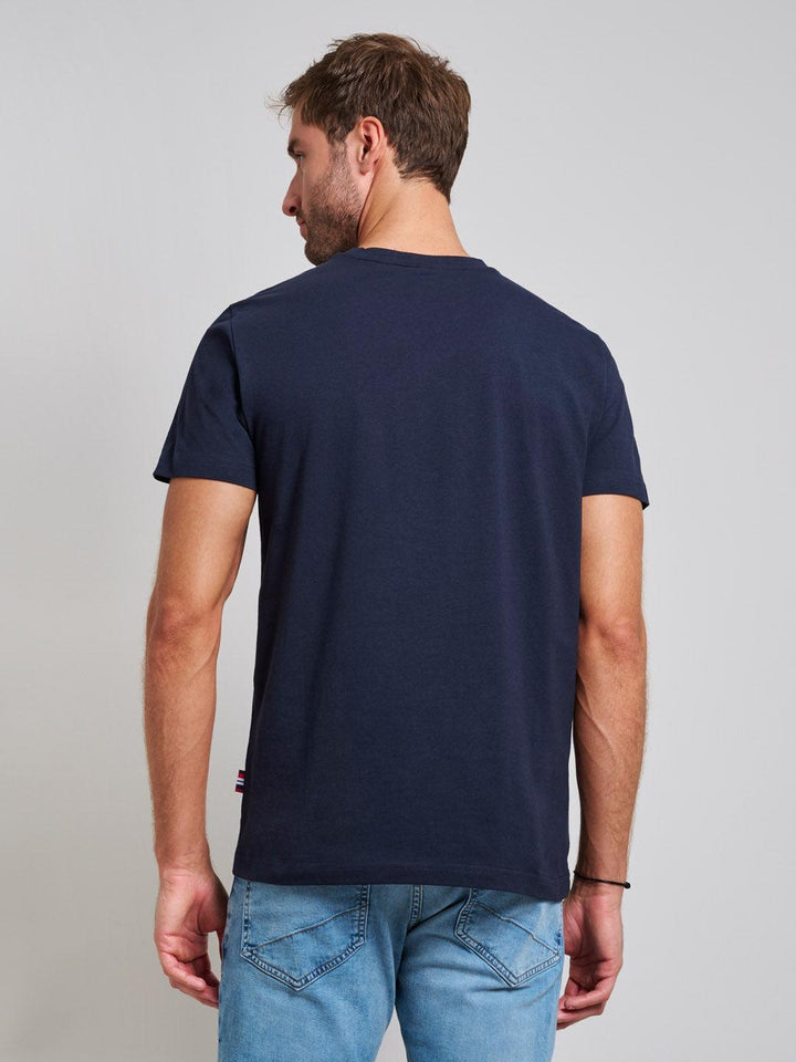 Beverly Hills Polo Club UK-FLAG LOGO MODERN SLIM FIT T-SHIRT DARK NAVY