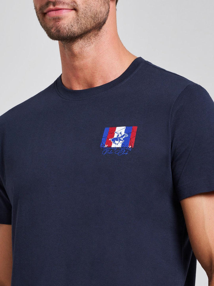 Beverly Hills Polo Club UK-FLAG LOGO MODERN SLIM FIT T-SHIRT DARK NAVY