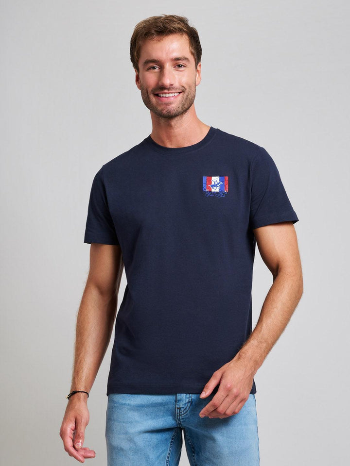 Beverly Hills Polo Club UK-FLAG LOGO MODERN SLIM FIT T-SHIRT DARK NAVY
