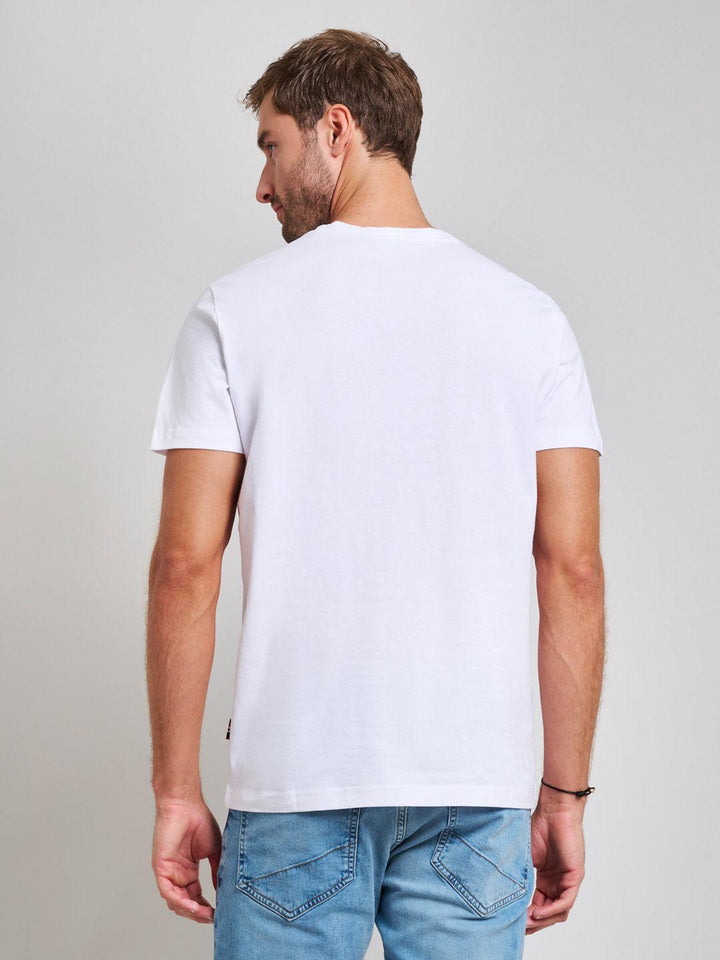 Beverly Hills Polo Club UK-FLAG LOGO MODERN SLIM FIT T-SHIRT GHOST WHITE