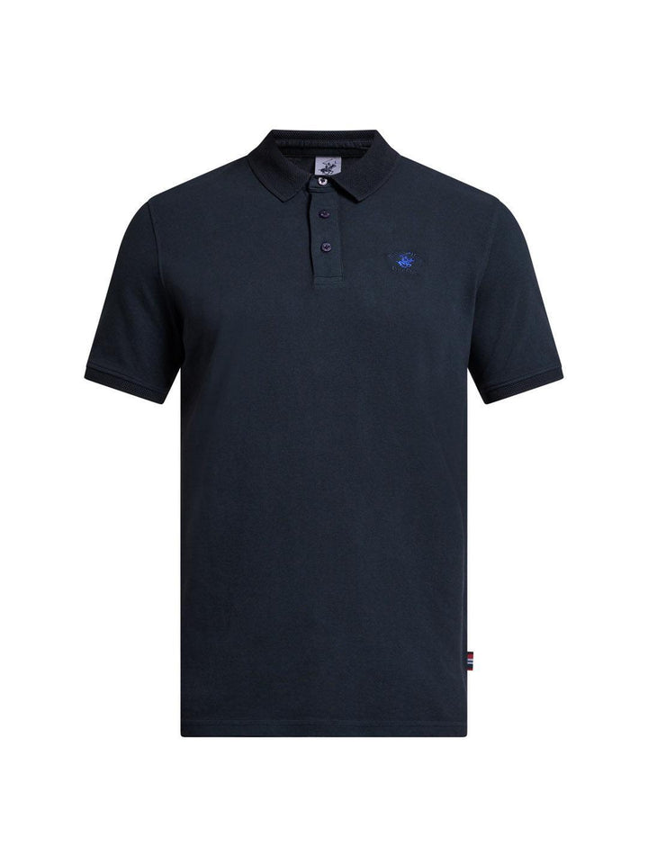 Beverly Hills Polo Club UK-GARMENT DYED MODERN SLIM FIT POLO SHIRT DARK NAVY