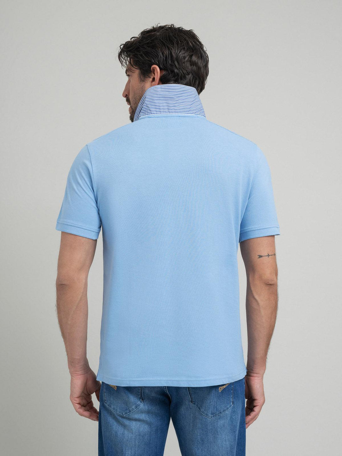 Beverly Hills Polo Club UK-HIDDEN POCKET POLO SHIRT BLUE SKY