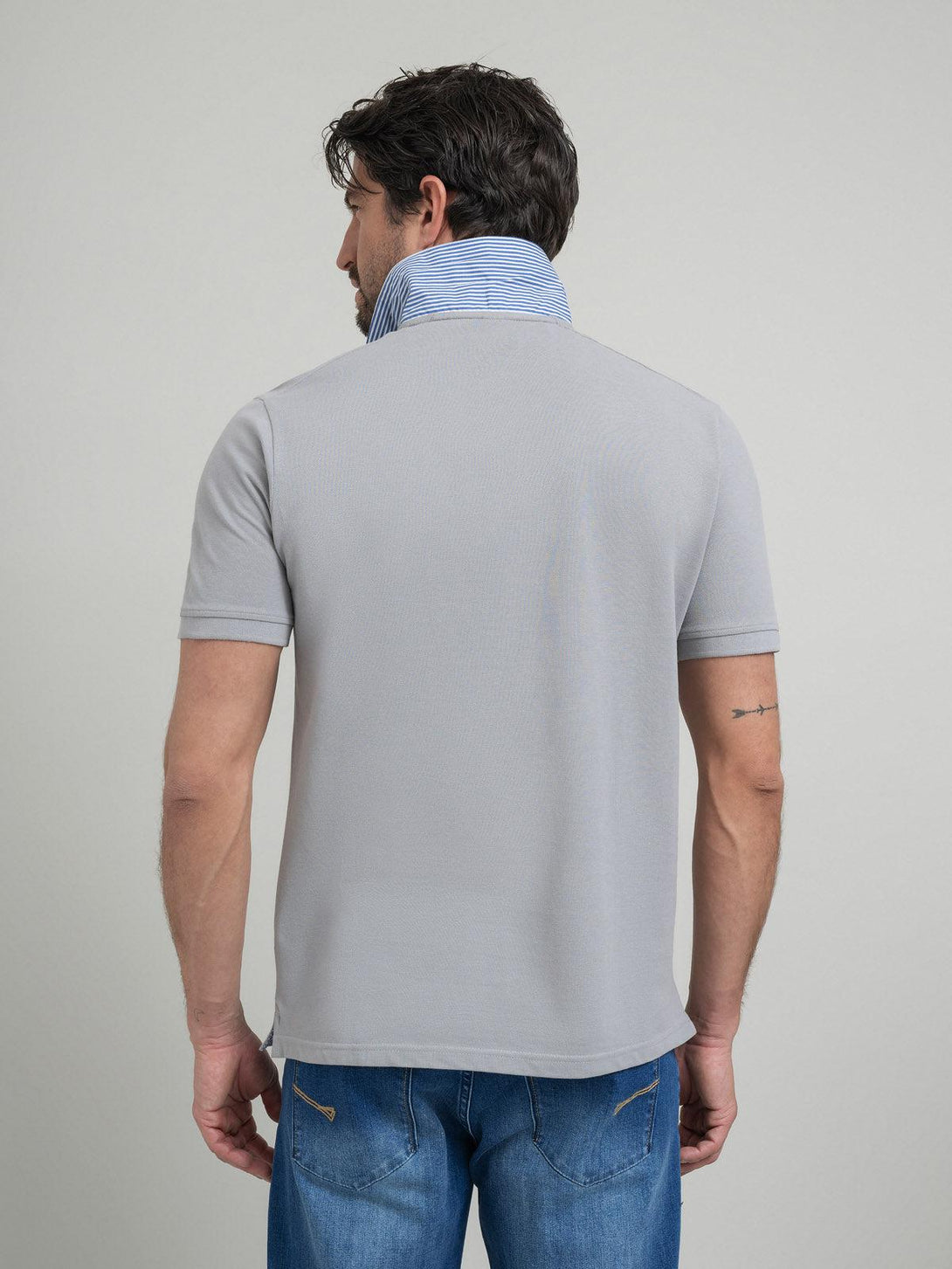 Beverly Hills Polo Club UK-HIDDEN POCKET POLO SHIRT GREY