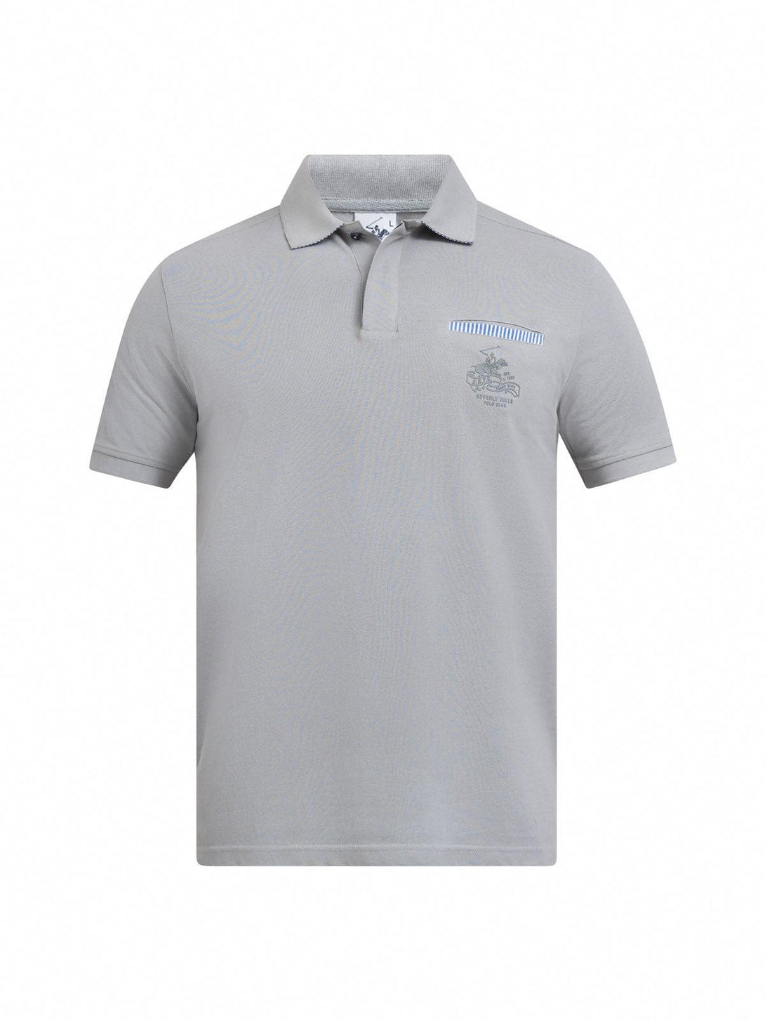 Beverly Hills Polo Club UK-HIDDEN POCKET POLO SHIRT GREY