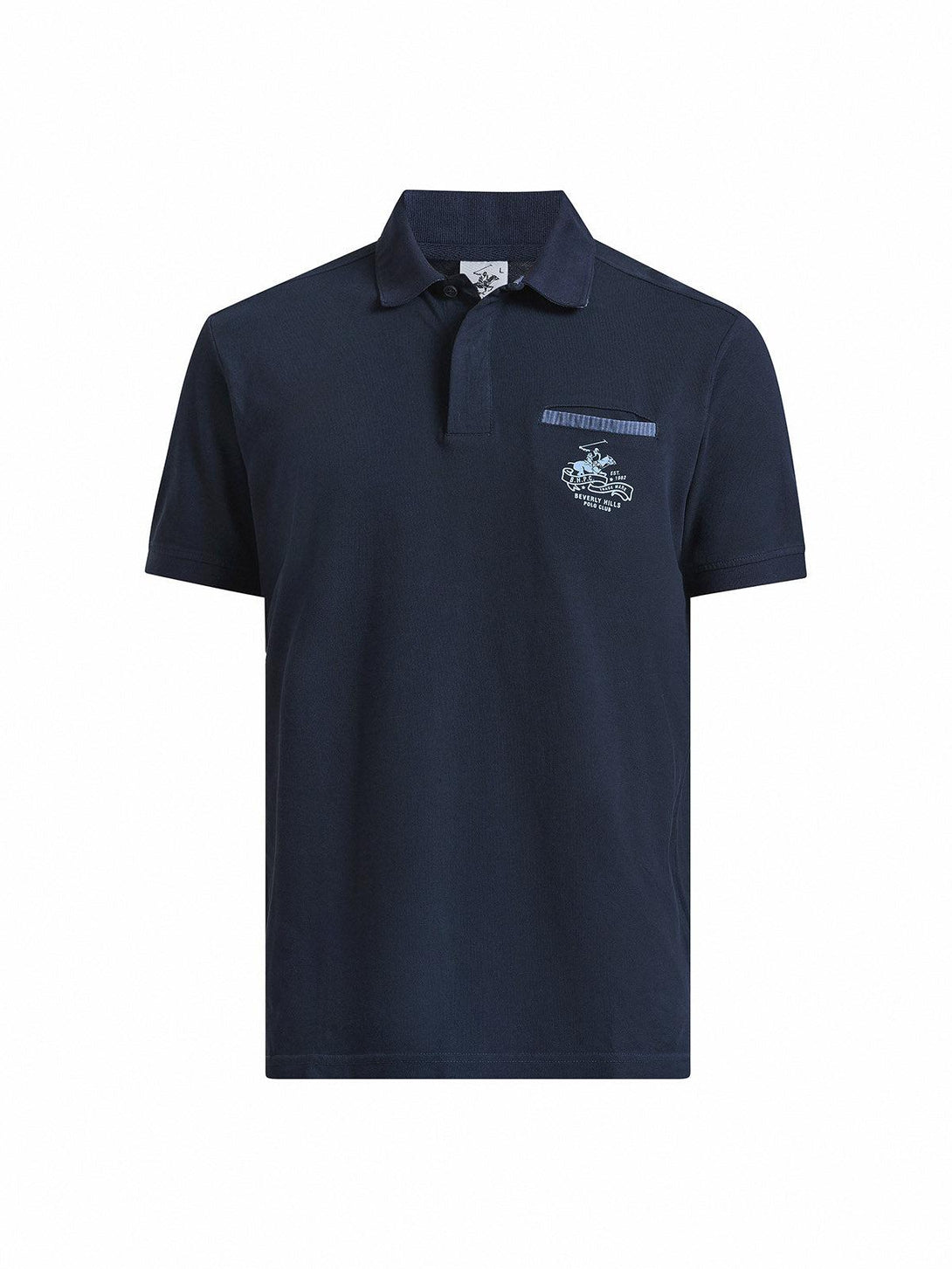 Beverly Hills Polo Club UK-HIDDEN POCKET POLO SHIRT NAVY