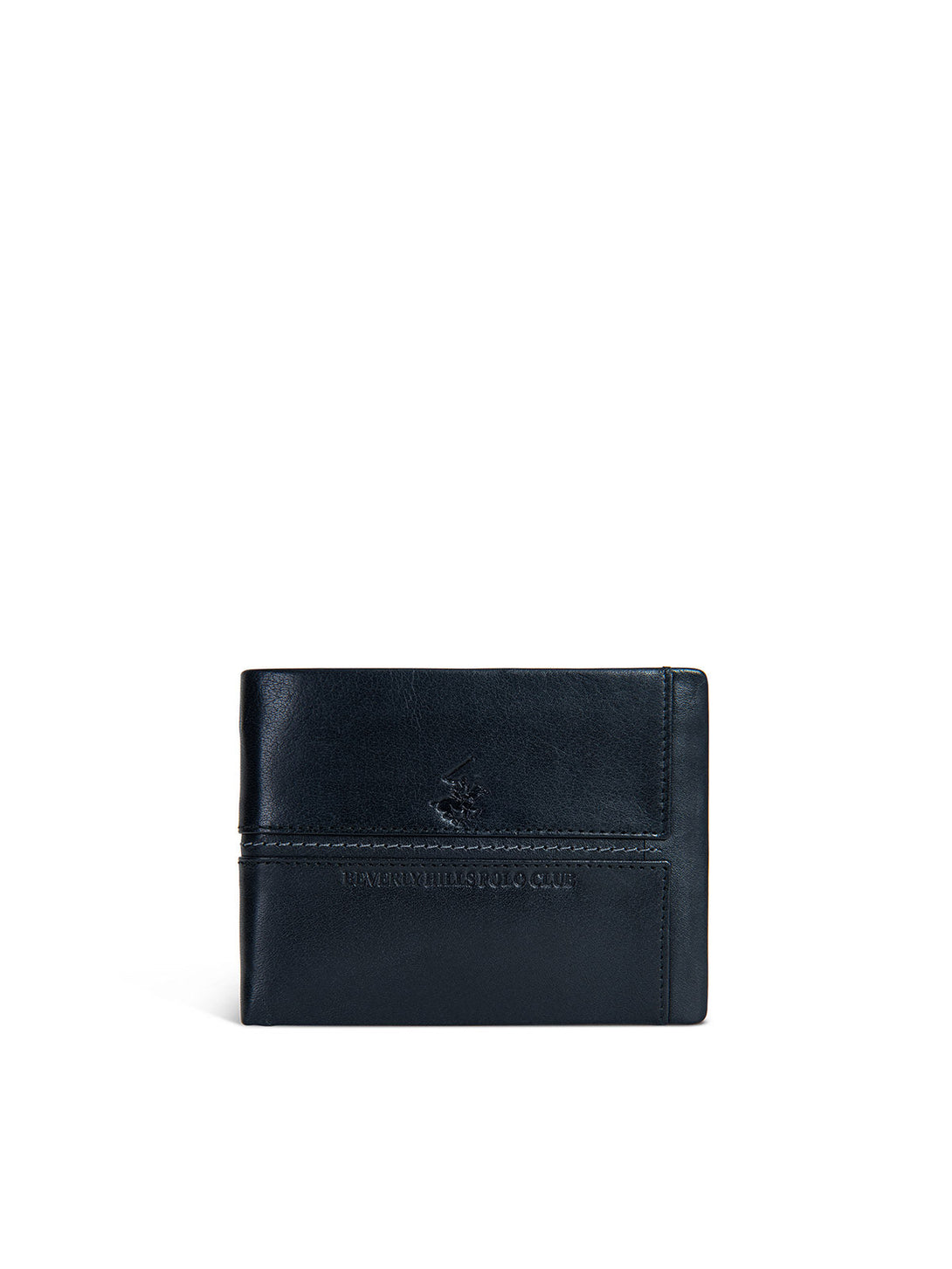 Beverly Hills Polo Club UK-HIGHLIGHT STITCHING WALLET BLACK