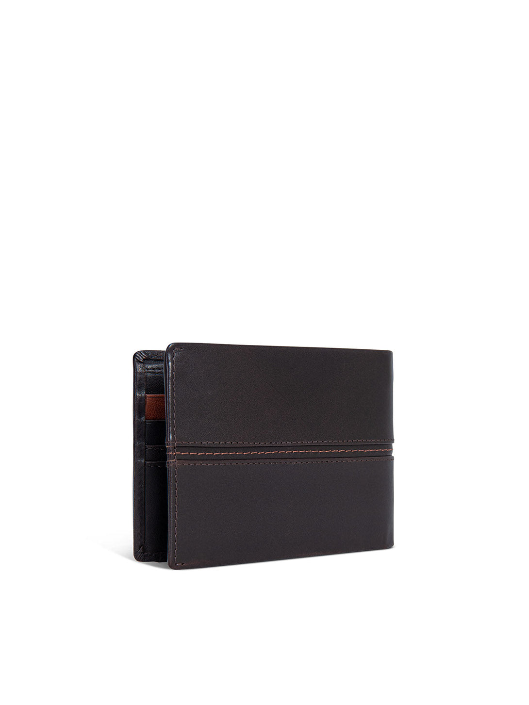 Beverly Hills Polo Club UK-HIGHLIGHT STITCHING WALLET DARK BROWN