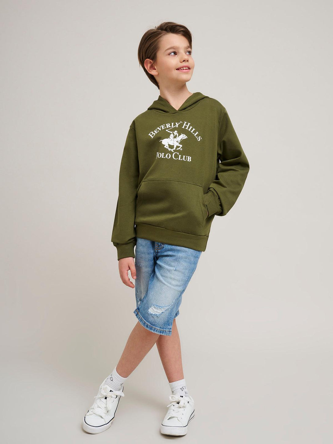 Beverly Hills Polo Club UK-ICON POLO PONY HOODIE OLIVE