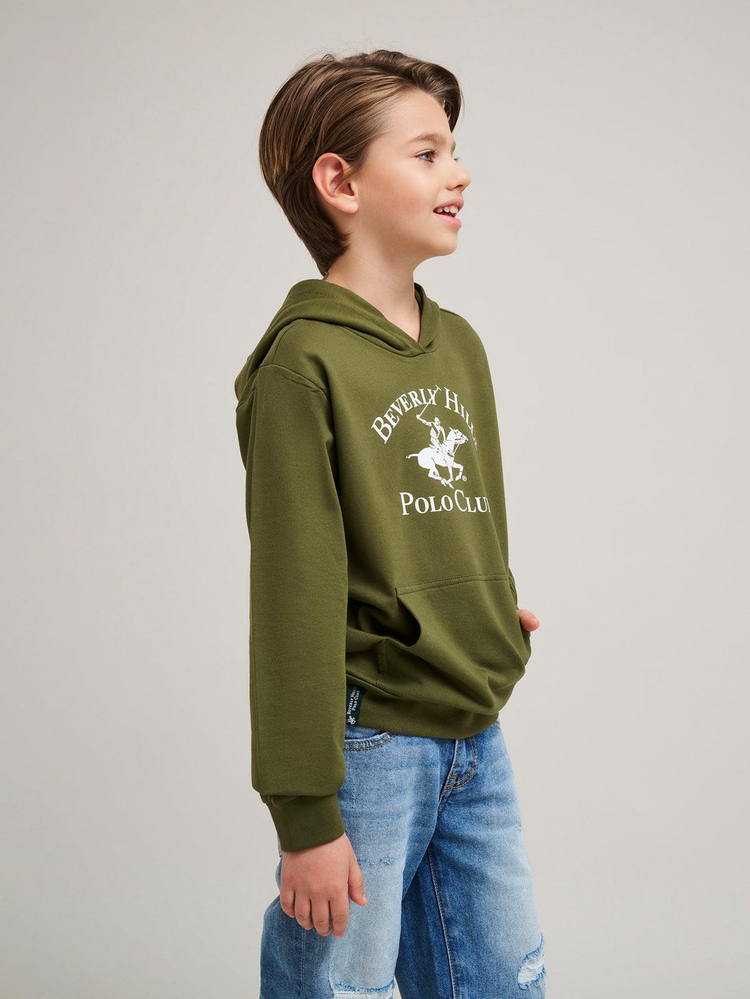 Beverly Hills Polo Club UK-ICON POLO PONY HOODIE OLIVE