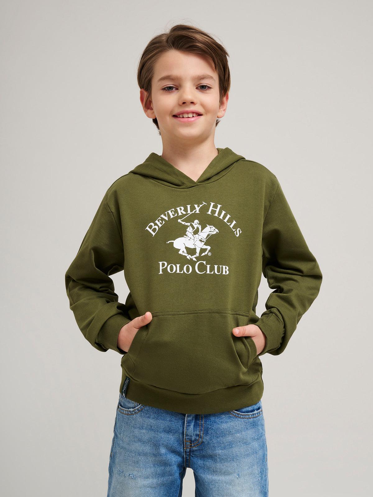 Beverly Hills Polo Club UK-ICON POLO PONY HOODIE OLIVE