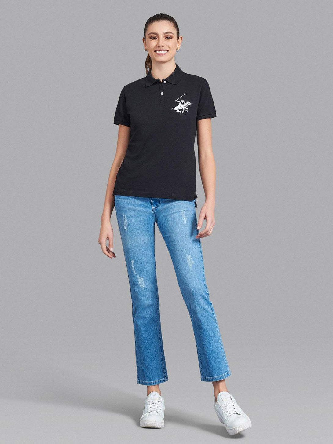 Beverly Hills Polo Club UK-ICON POLO PONY POLO SHIRT BLACK