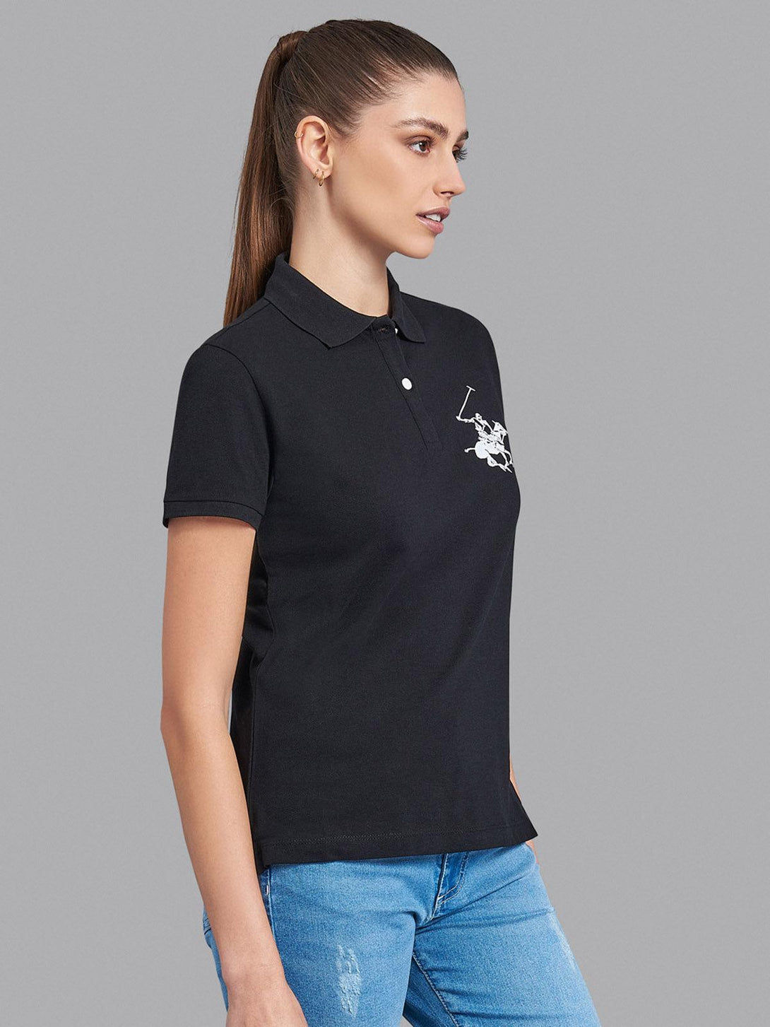 Beverly Hills Polo Club UK-ICON POLO PONY POLO SHIRT BLACK