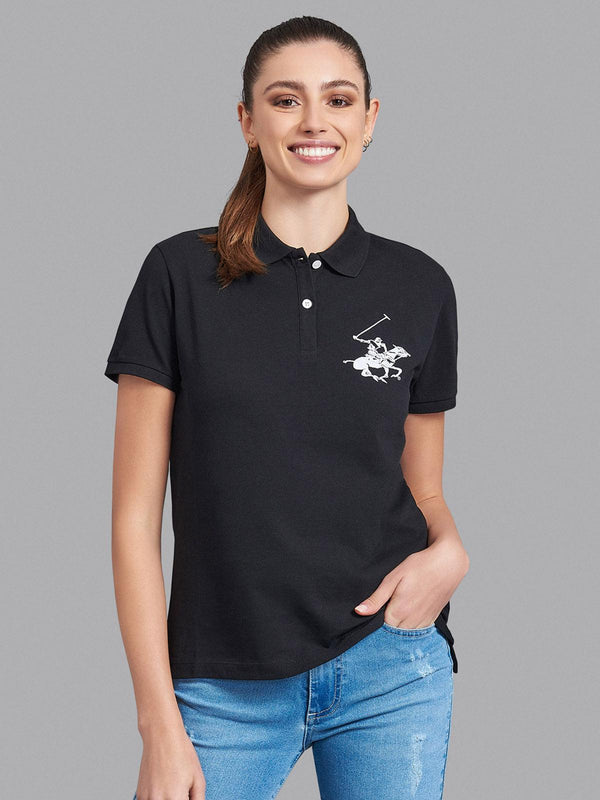 Beverly Hills Polo Club UK-ICON POLO PONY POLO SHIRT BLACK