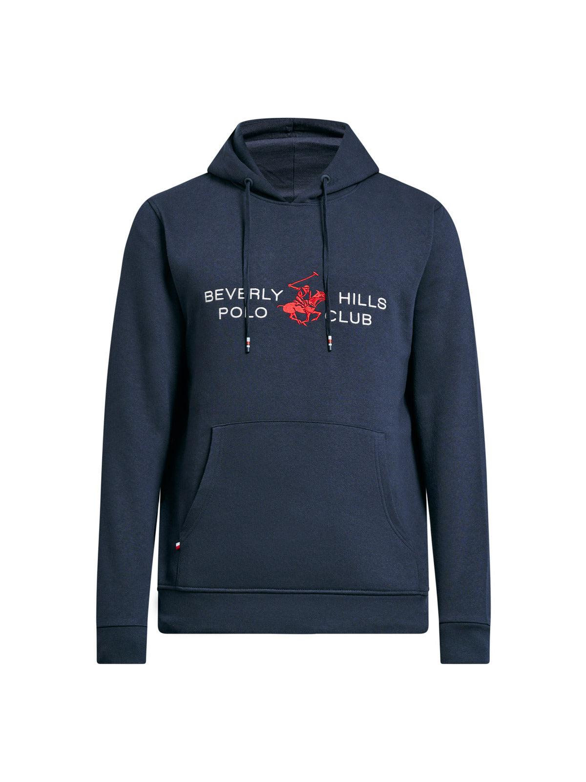 ICON PONY BLOCK LOGO HOODIE NAVY – BEVERLY HILLS POLO CLUB