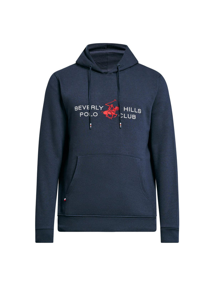 Beverly Hills Polo Club UK-ICON PONY BLOCK LOGO HOODIE NAVY