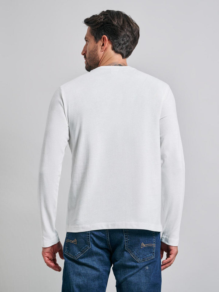 Beverly Hills Polo Club UK-ICON PONY BLOCK LOGO LS T-SHIRT WINTER WHITE