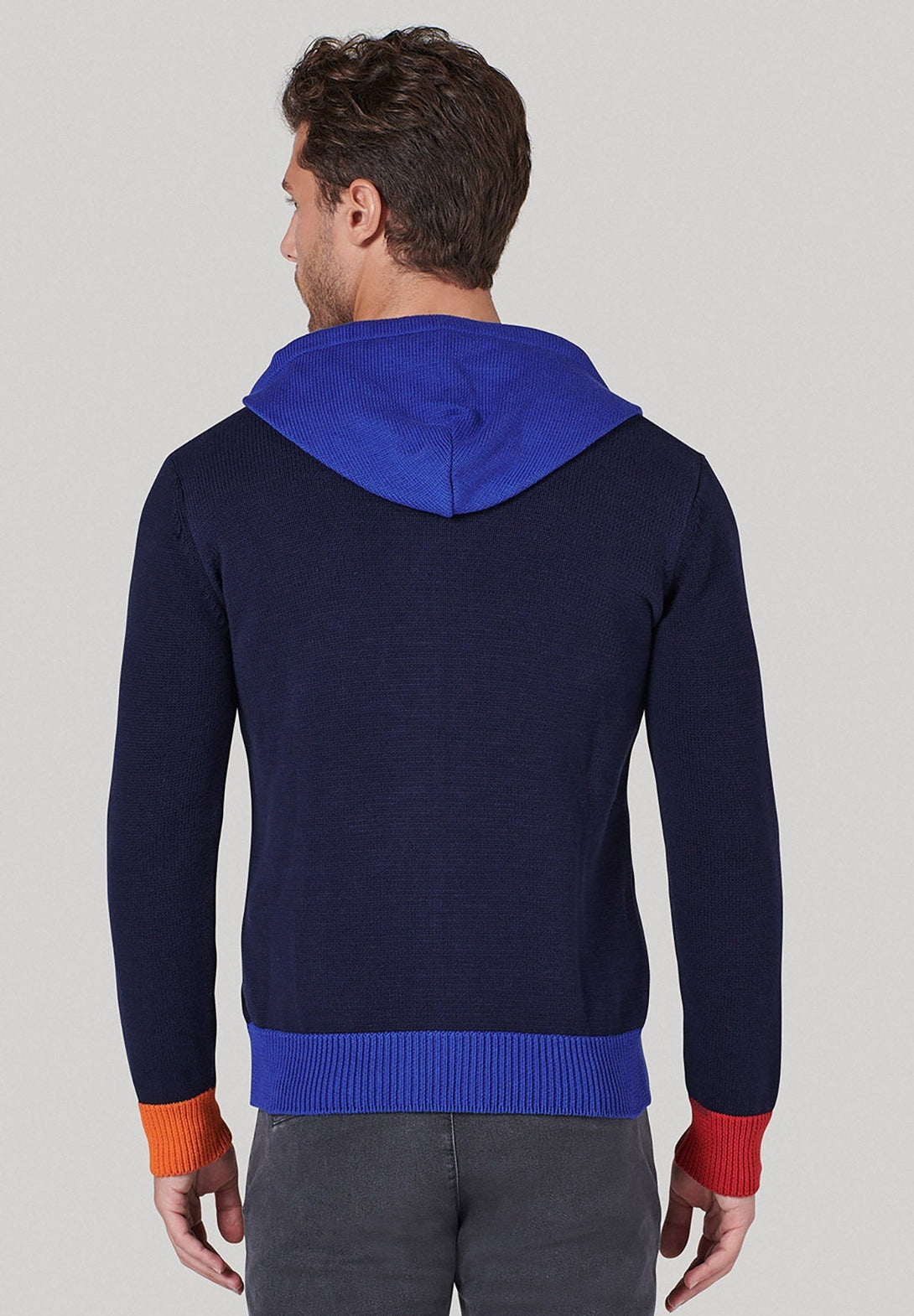 Beverly Hills Polo Club UK-ICON PONY FULL ZIP HOODED KNIT NAVY