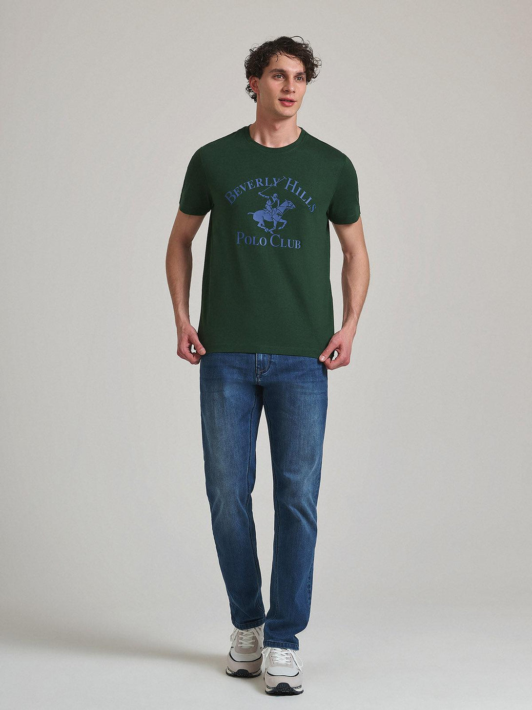 Beverly Hills Polo Club UK-ICON PONY GRAPHIC T-SHIRT ARMY GREEN