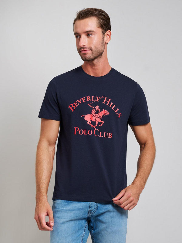 Beverly Hills Polo Club UK-ICON PRINT MODERN SLIM FIT T-SHIRT DARK NAVY