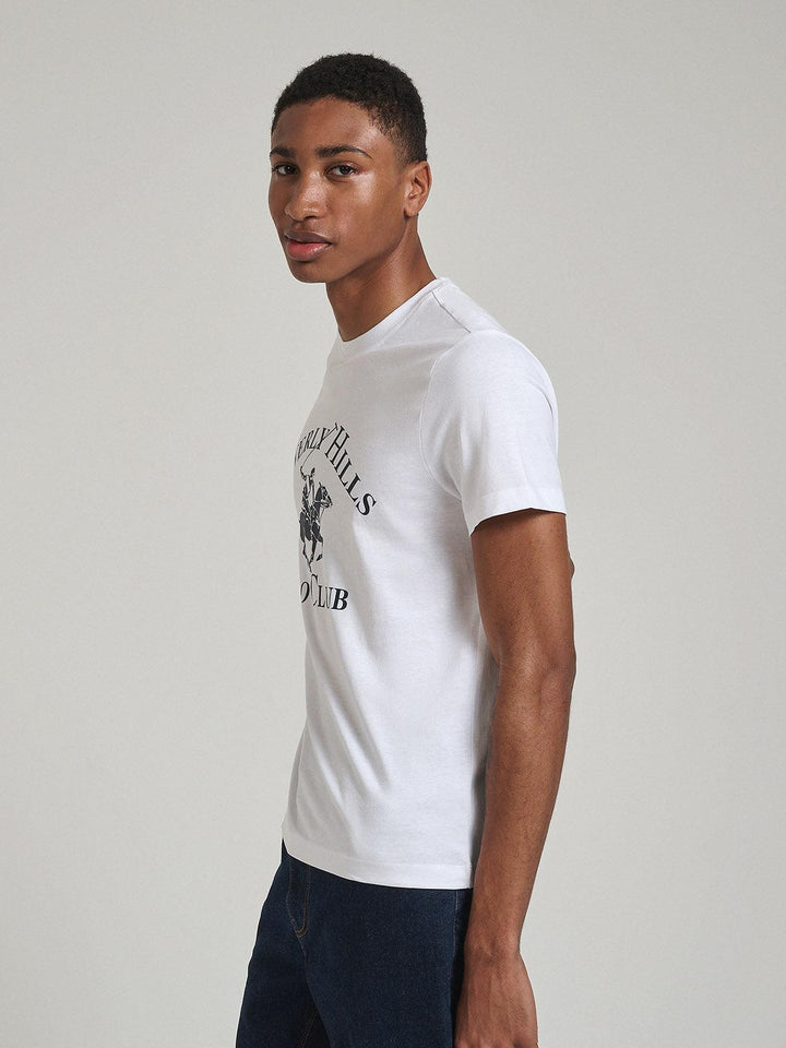 Beverly Hills Polo Club UK-ICON PRINT MODERN SLIM FIT T-SHIRT GHOST WHITE
