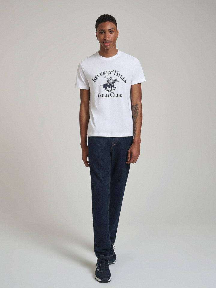 Beverly Hills Polo Club UK-ICON PRINT MODERN SLIM FIT T-SHIRT GHOST WHITE