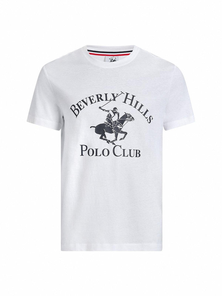 Beverly Hills Polo Club UK-ICON PRINT MODERN SLIM FIT T-SHIRT GHOST WHITE