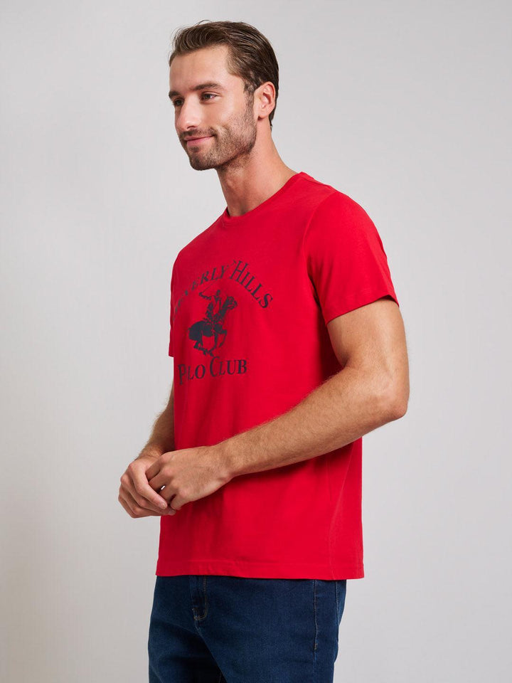 Beverly Hills Polo Club UK-ICON PRINT MODERN SLIM FIT T-SHIRT TEAM RED