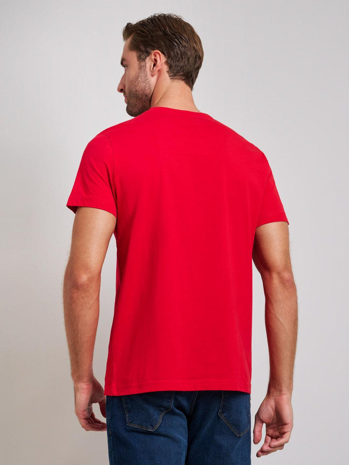 Beverly Hills Polo Club UK-ICON PRINT MODERN SLIM FIT T-SHIRT TEAM RED