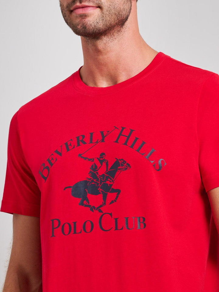 Beverly Hills Polo Club UK-ICON PRINT MODERN SLIM FIT T-SHIRT TEAM RED