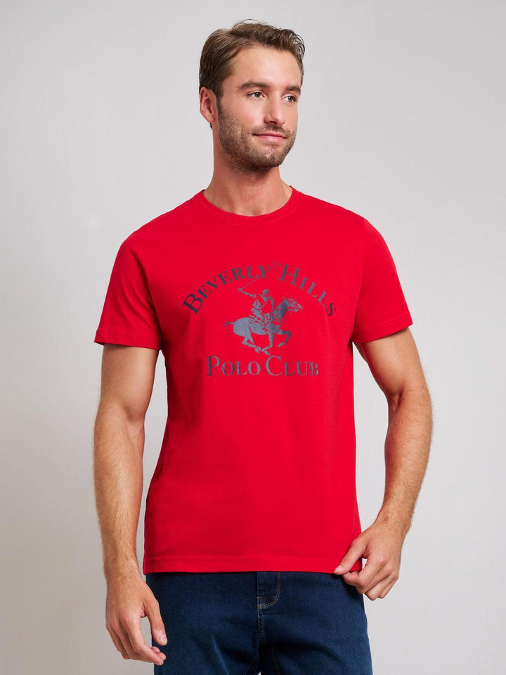Beverly Hills Polo Club UK-ICON PRINT MODERN SLIM FIT T-SHIRT TEAM RED