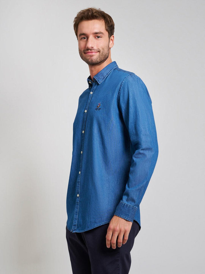 Beverly Hills Polo Club UK-INDIGO DENIM SHIRT DARK WASH