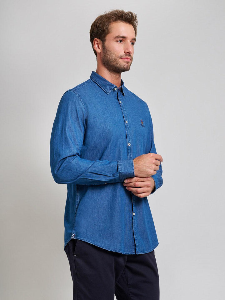 Beverly Hills Polo Club UK-INDIGO DENIM SHIRT DARK WASH