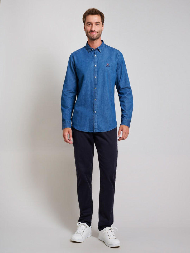 Beverly Hills Polo Club UK-INDIGO DENIM SHIRT DARK WASH