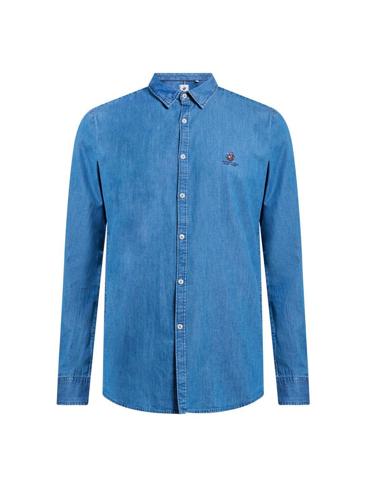 Beverly Hills Polo Club UK-INDIGO DENIM SHIRT MID WASH