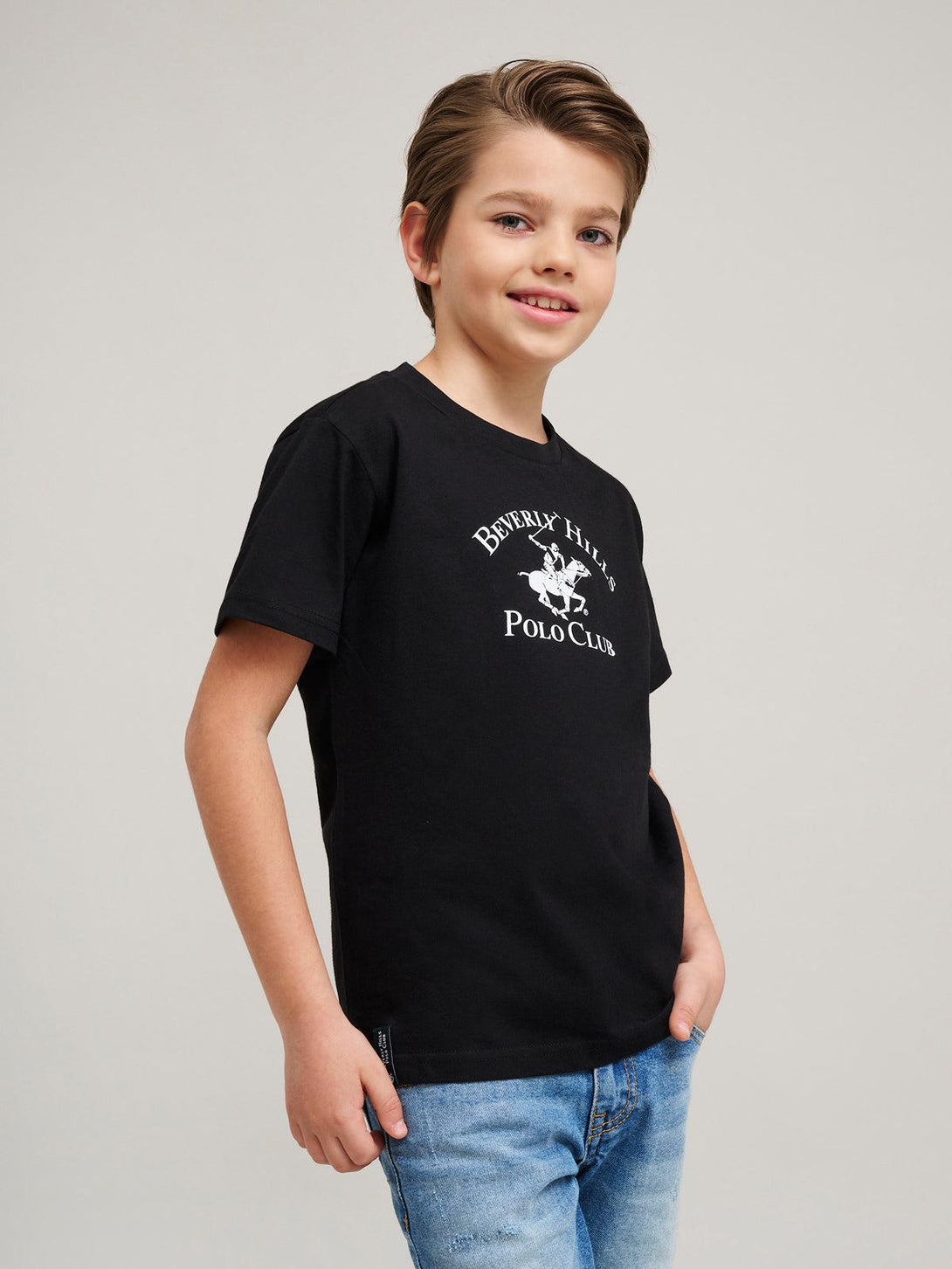 Beverly Hills Polo Club UK-JUNIOR ICON POLO PONY T-SHIRT BLACK