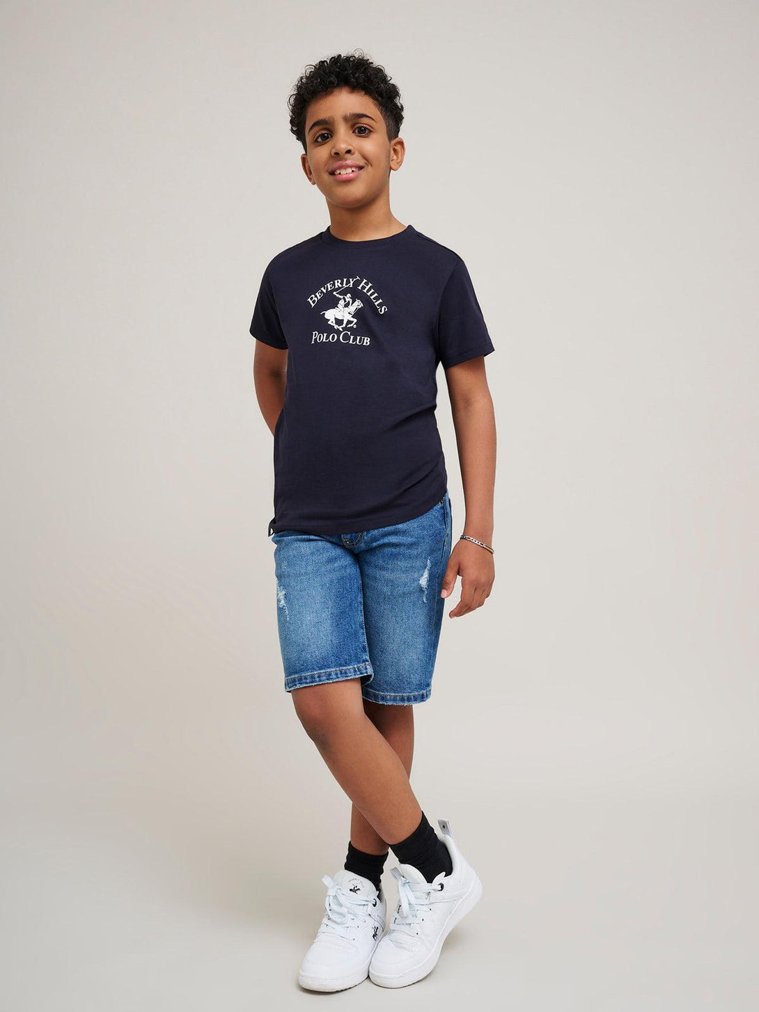 Beverly Hills Polo Club UK-JUNIOR ICON POLO PONY T-SHIRT NAVY