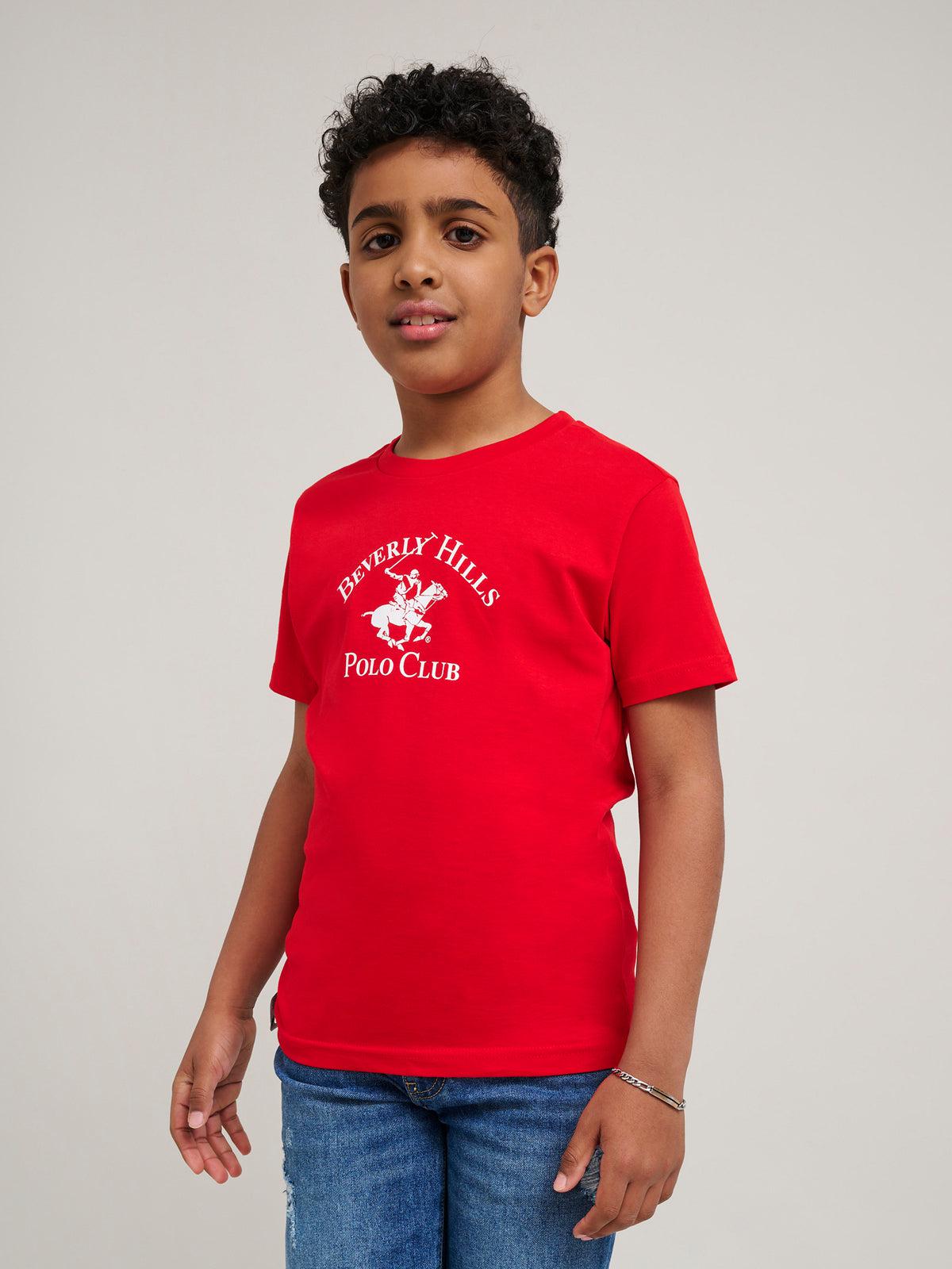 beverly hills polo club JUNIOR ICON POLO PONY T-SHIRT RED