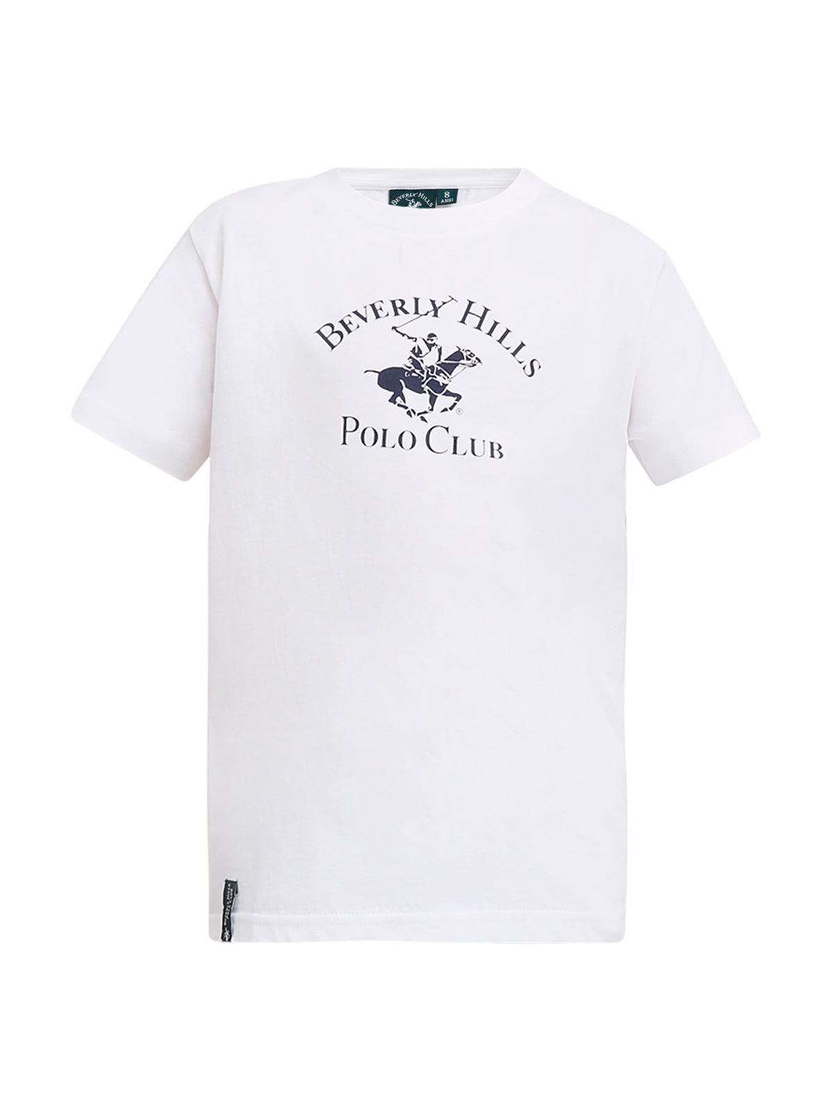 JUNIOR ICON POLO PONY T SHIRT WHITE BEVERLY HILLS POLO CLUB