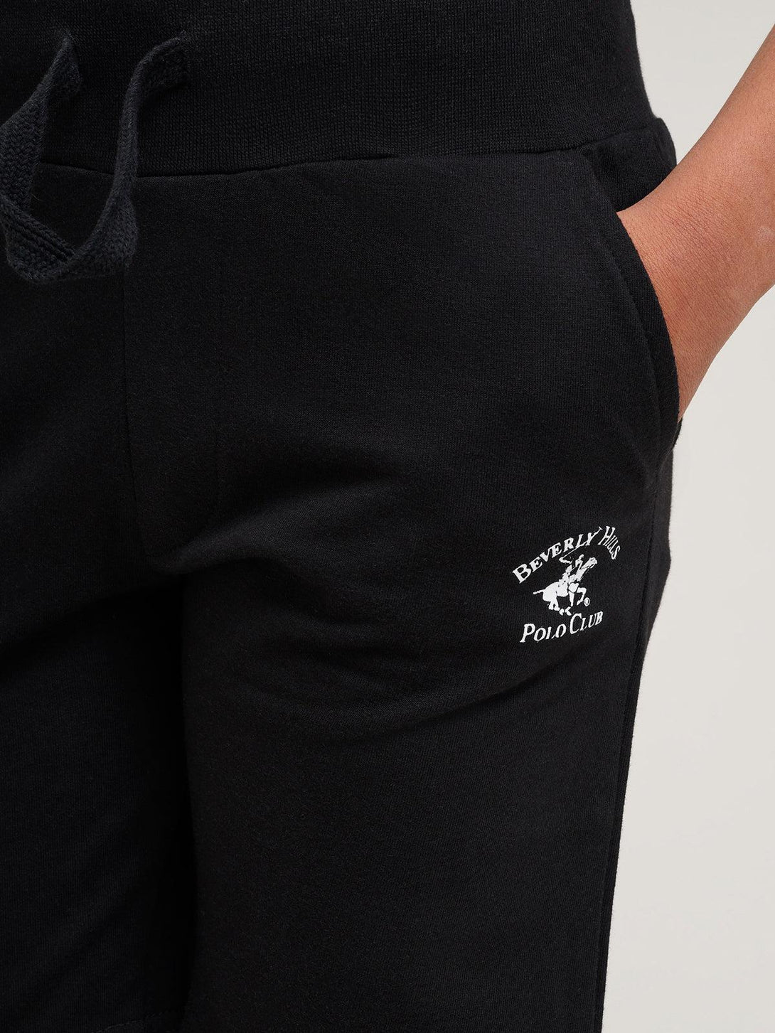 Beverly Hills Polo Club UK-JUNIOR POLO PONY FLEECE SHORTS BLACK