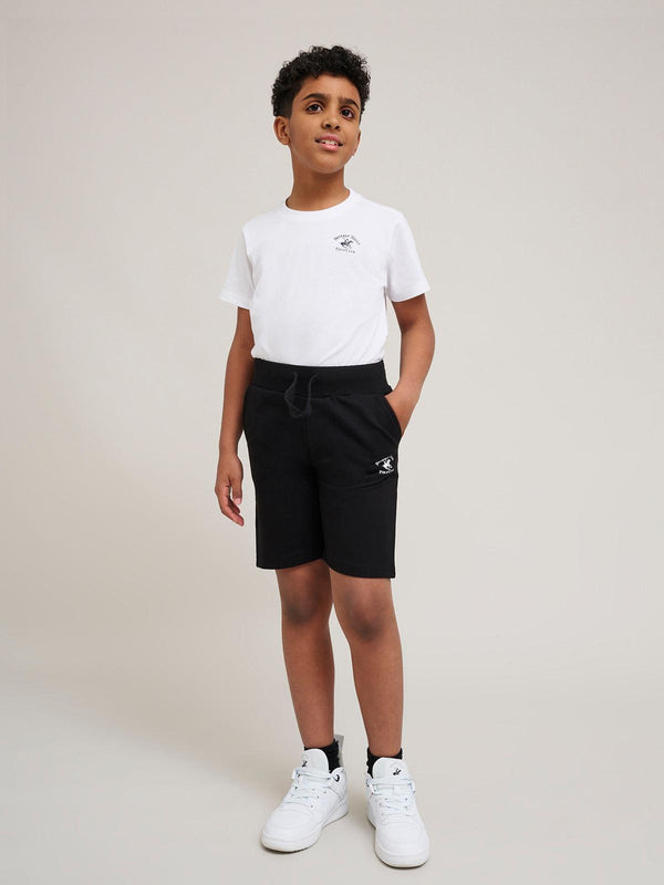 Beverly Hills Polo Club UK-JUNIOR POLO PONY FLEECE SHORTS BLACK