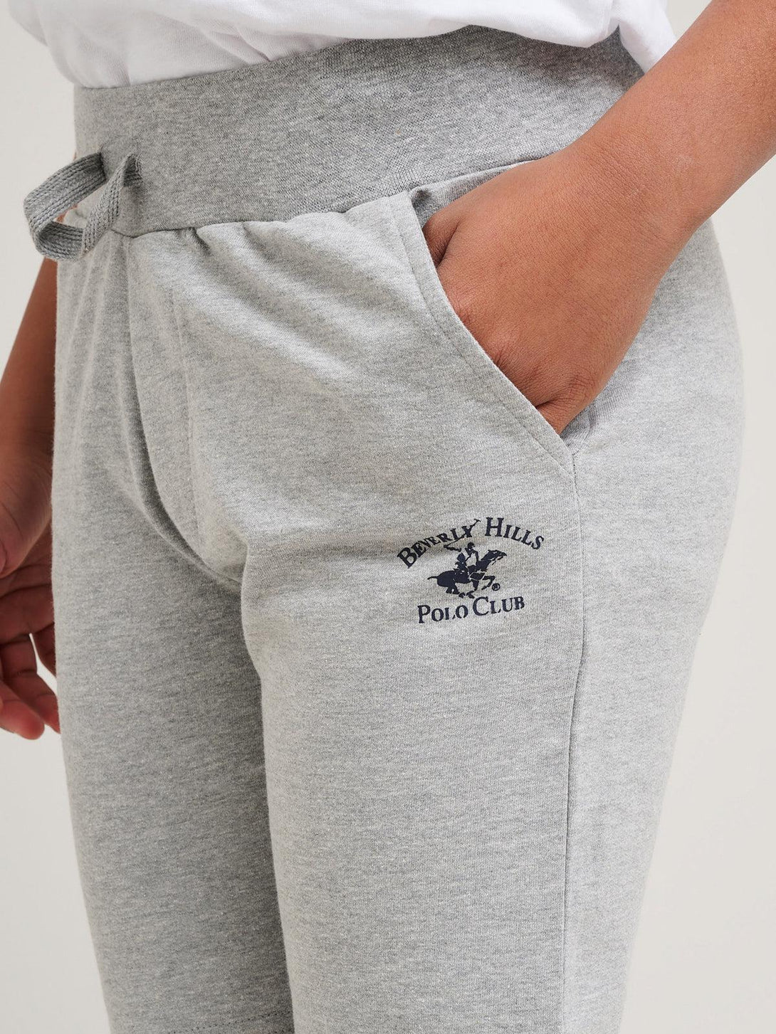 Beverly Hills Polo Club UK-JUNIOR POLO PONY FLEECE SHORTS GREY MELANGE