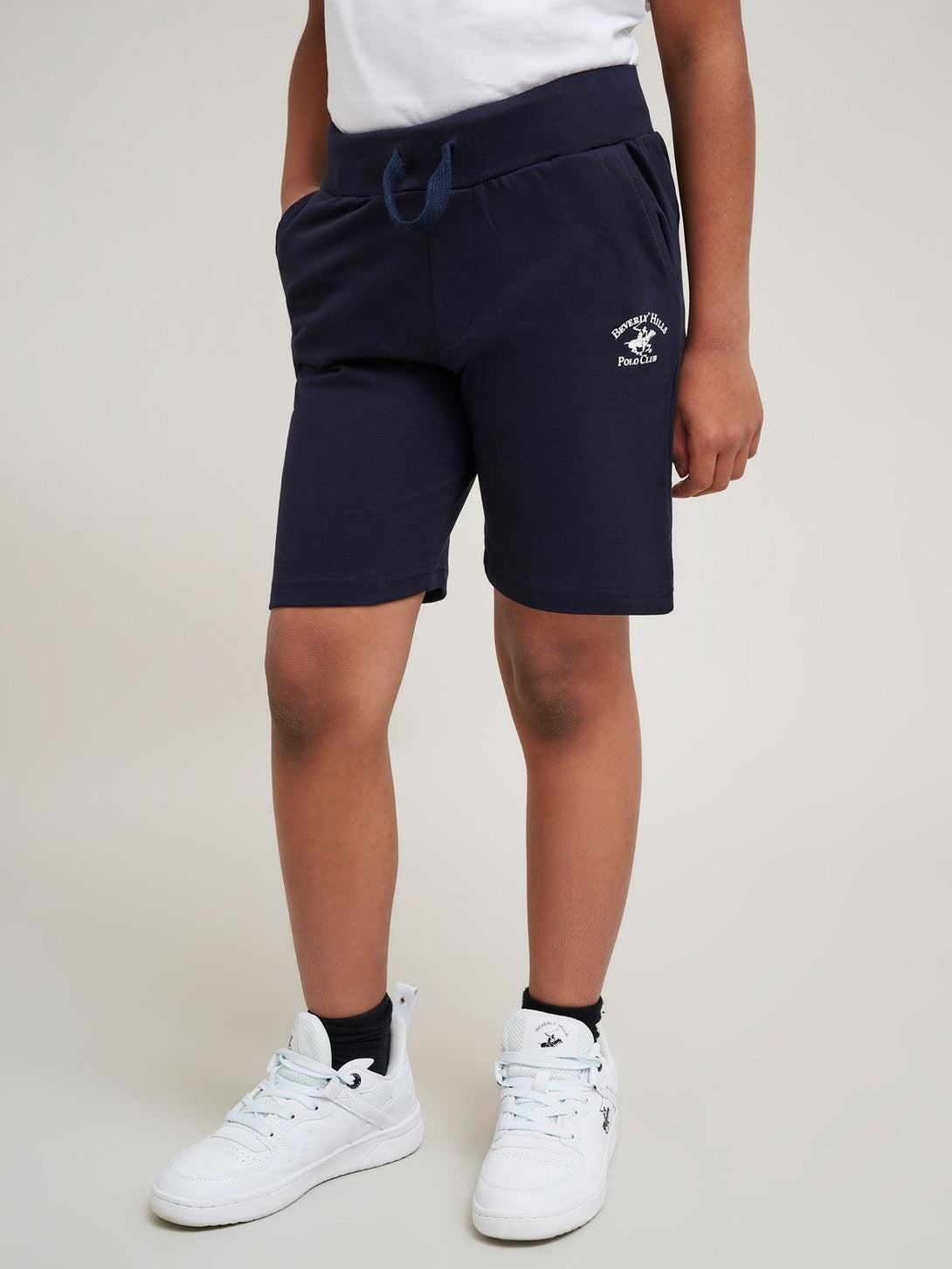 Beverly Hills Polo Club UK-JUNIOR POLO PONY FLEECE SHORTS NAVY