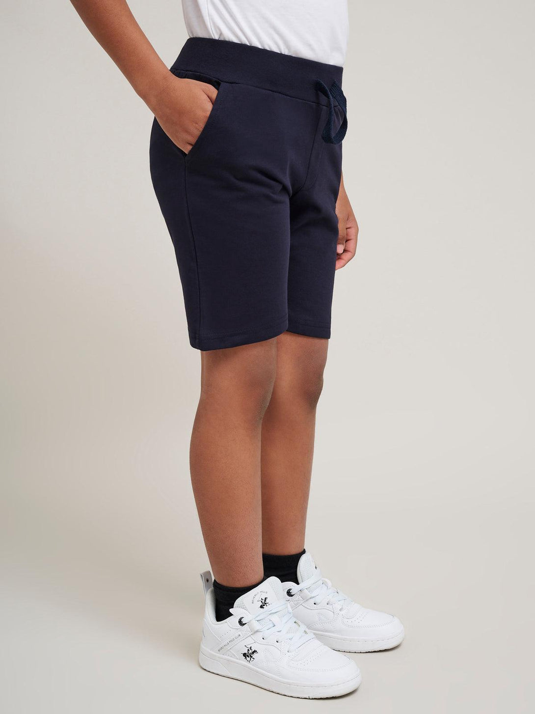 Beverly Hills Polo Club UK-JUNIOR POLO PONY FLEECE SHORTS NAVY