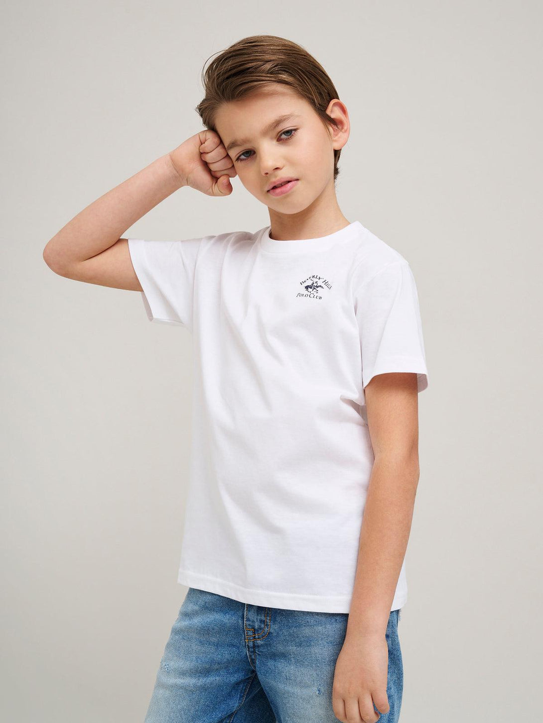 Beverly Hills Polo Club UK-JUNIOR POLO PONY T-SHIRT WHITE